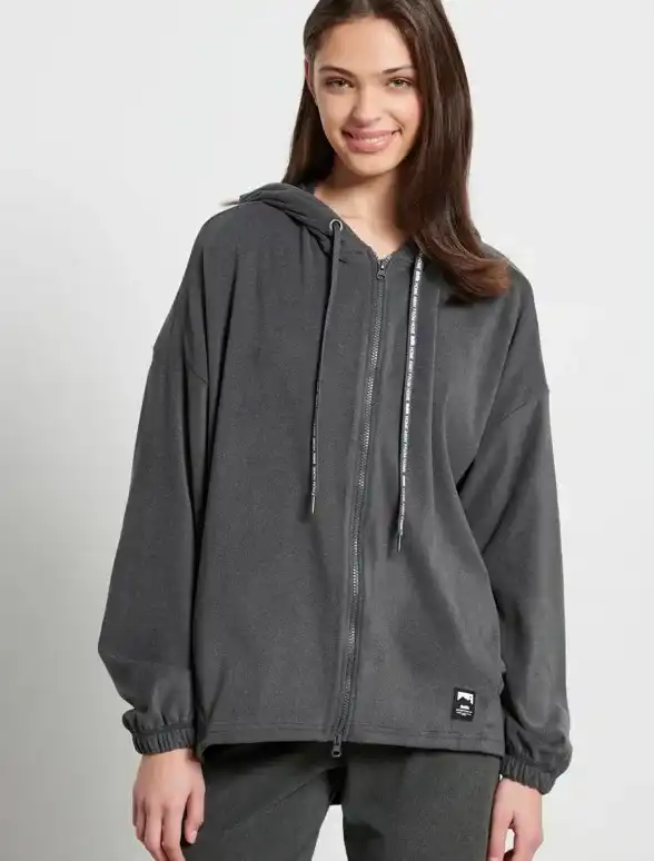 Women s Homewear long length zip sweater with hood Bodytalk