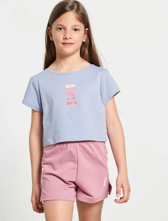Παιδικό σετ με κοντό t-shirt και σόρτς για κορίτσια-mainImage-1