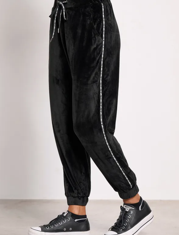 Women s jogger high waisted velvet pants VELOUR Bodytalk