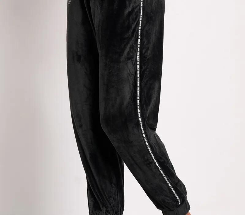 ★Porta★ PORTA VELVET JOGGER PANTS BLACK 24PF026 Women's jogger high-waisted velvet pants `VELOUR` | Bodytalk