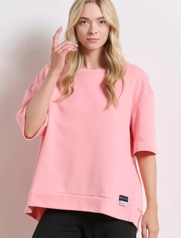 Tricou pentru femei cu spate încrucișat `LESS IS MORE¨`-mainImage-1