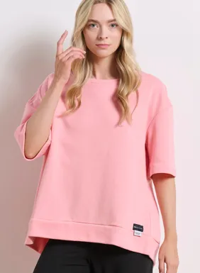 Tricou pentru femei cu spate încrucișat `LESS IS MORE¨`