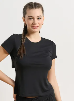 Bluză scurtă cu umeri goi pentru femei `L.I.M.I.T.E.D¨`