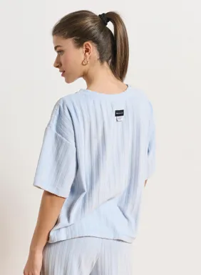 Women's short-sleeve terry blouse
