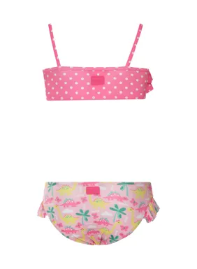 Girls' ruffled swimsuit set