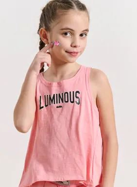 Children's sleeveless top with asymmetric opening for girls LUMINOUS MiniMe