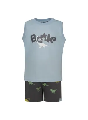 Baby set for boys with sleeveless shirt and shorts