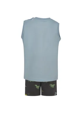 Baby set for boys with sleeveless shirt and shorts