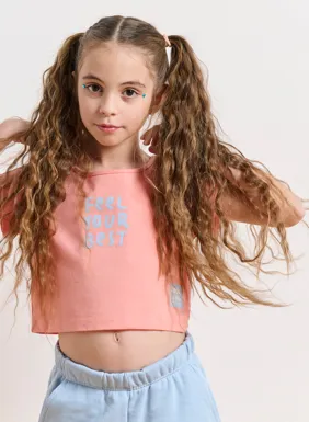 BDTK children's short-sleeve crop top for girls