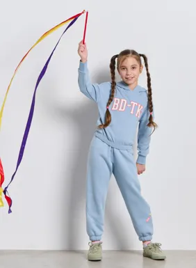 Children's high-waisted jogger pants for girls 'CAPITAL LOGO'