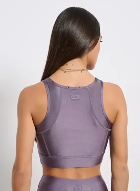 Women's athletic sports bra with a satin glossy finish `BDTK GYM`