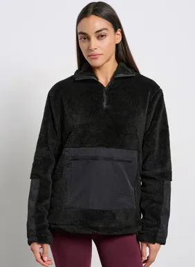 Women's teddy hoodie with zipper