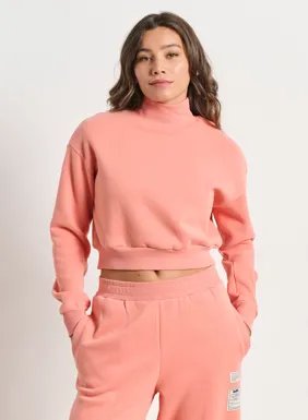 Women's short hoodie with turtleneck FUZZY