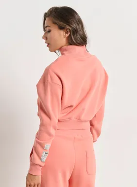 Women's short hoodie with turtleneck FUZZY