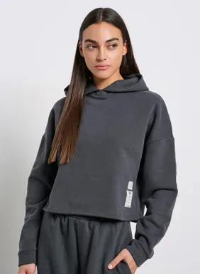 Women's short hoodie with hood `FUZZY`
