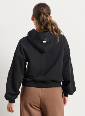 Γυναικείο cropped φούτερ με κουκούλα `LESS IS MORE`
