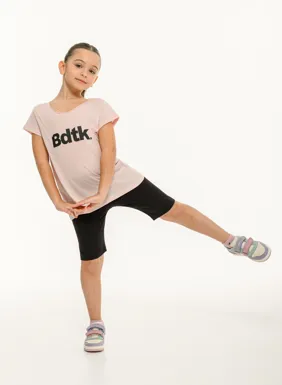 Girls short sleeve bdtk print t-shirt