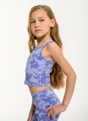 Παιδικό αθλητικό αμάνικο crop top για κορίτσια