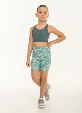 Girls animal print sports crop top