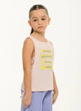 Παιδικό αμάνικο t-shirt `BOWS` για κορίτσια