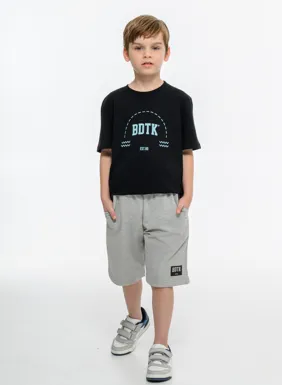 Παιδικό bdtk σετ για αγόρια με t-shirt και μακριά βερμούδα 2τμχ