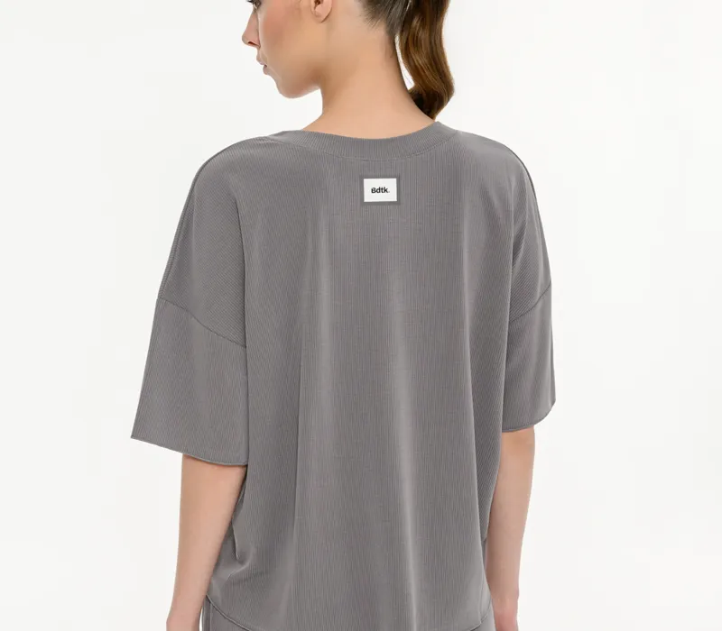 Γυναικείο rib κοντομάνικο t-shirt-thumbPicture-3