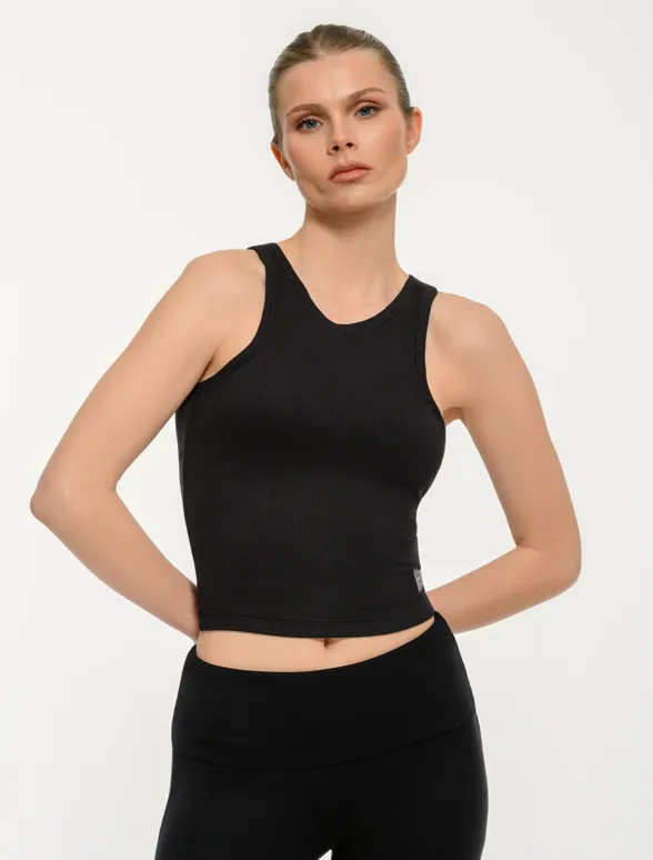 Women's sleeveless rib tank top-mainImage-2