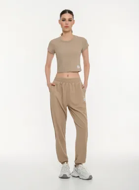 Γυναικείο waffle crop t-shirt