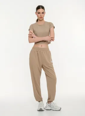 Γυναικείο waffle crop t-shirt