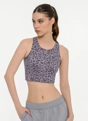 Women's sports bra with animal print