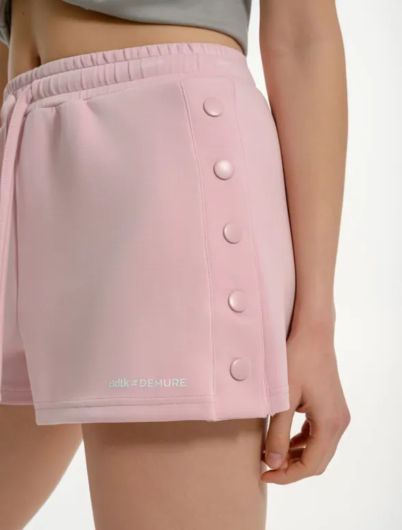 Women's shorts `DEMURE` with buttons on the side-mainImage-4