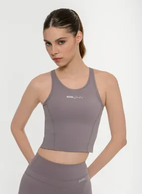 Women's sporty sleeveless crop top with print bdtk studio
