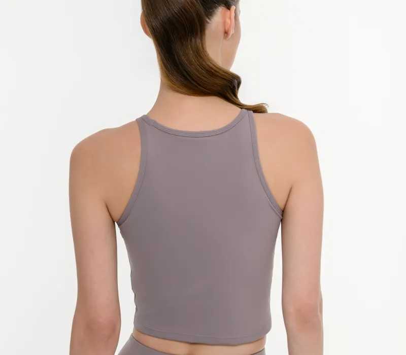 Γυναικείο αθλητικό αμάνικο crop top με τύπωμα bdtk studio-thumbPicture-3