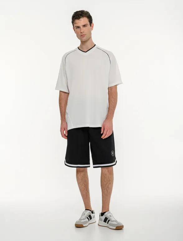 Ανδρικό αθλητικό oversized t-shirt με διάτρητο ύφασμα-mainImage-2