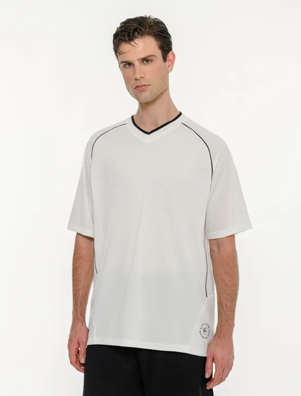 Ανδρικό αθλητικό oversized t-shirt με διάτρητο ύφασμα-mainImage-4