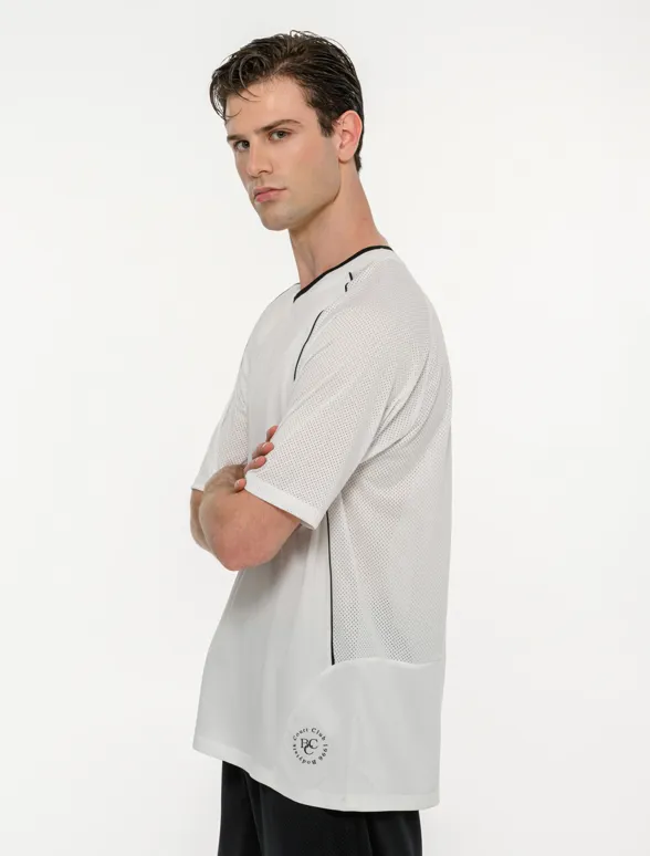 Ανδρικό αθλητικό oversized t-shirt με διάτρητο ύφασμα-mainImage-5