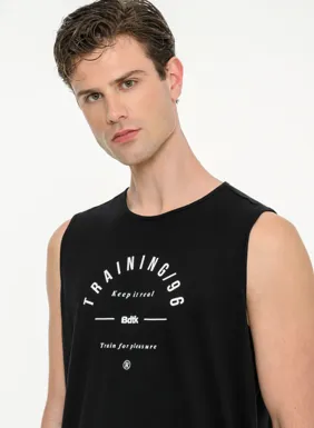 Mens sports sleeveless top with print
