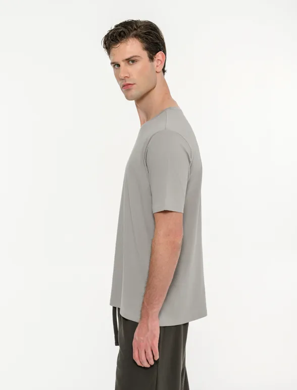 Ανδρικό κοντομάνικο t-shirt με τύπωμα στην πλάτη-mainImage-3