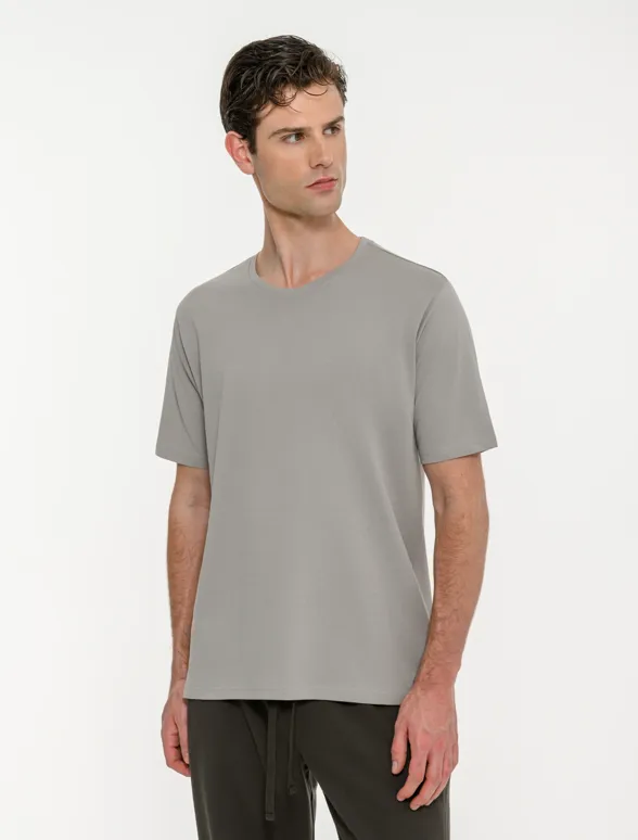 Ανδρικό κοντομάνικο t-shirt με τύπωμα στην πλάτη-mainImage-4