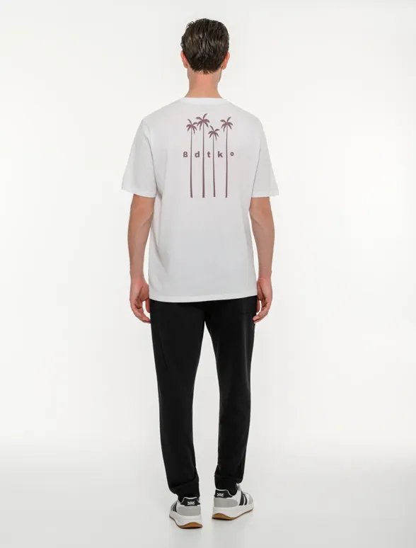 Ανδρικό κοντομάνικο t-shirt με τύπωμα στην πλάτη-mainImage-1