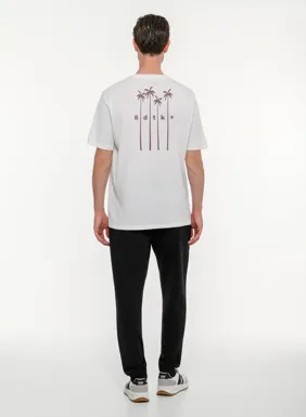 Ανδρικό κοντομάνικο t-shirt με τύπωμα στην πλάτη