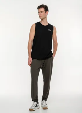 Mens sports sleeveless top with back print