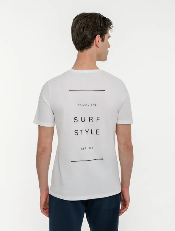 Ανδρικό κοντομάνικο t-shirt με τύπωμα στην πλάτη-mainImage-2