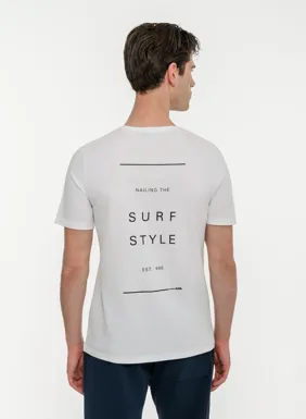 Ανδρικό κοντομάνικο t-shirt με τύπωμα στην πλάτη