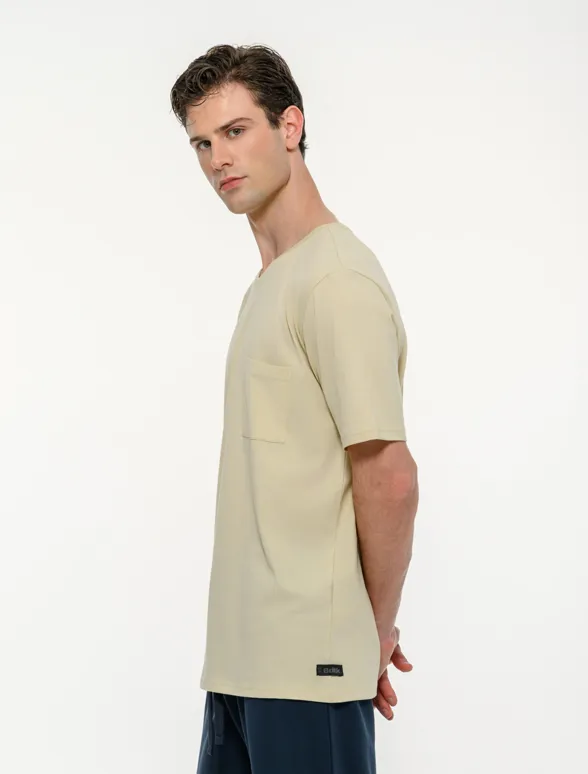 Ανδρικό κοντομάνικο t-shirt με τσέπη-mainImage-2