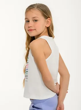 Παιδικό αμάνικο tank top για κορίτσια με τύπωμα