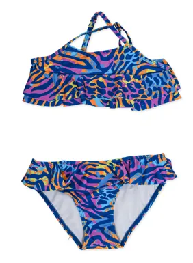 Girls ruffle bikini swimsuit set