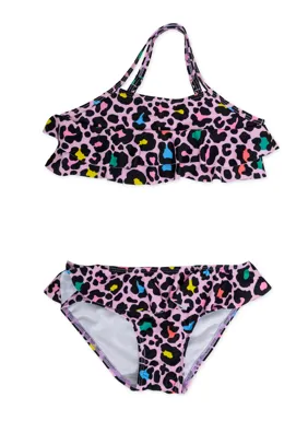 Girls ruffle bikini swimsuit set