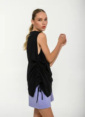 Women's athletic sleeveless top with side laces