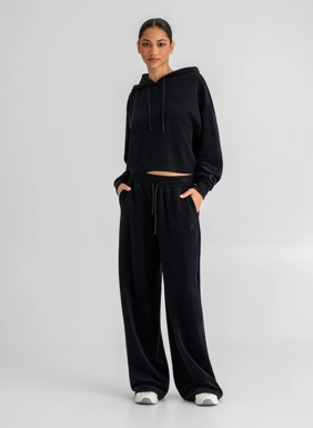 Γυναικεία βελουτέ wide leg φόρμα